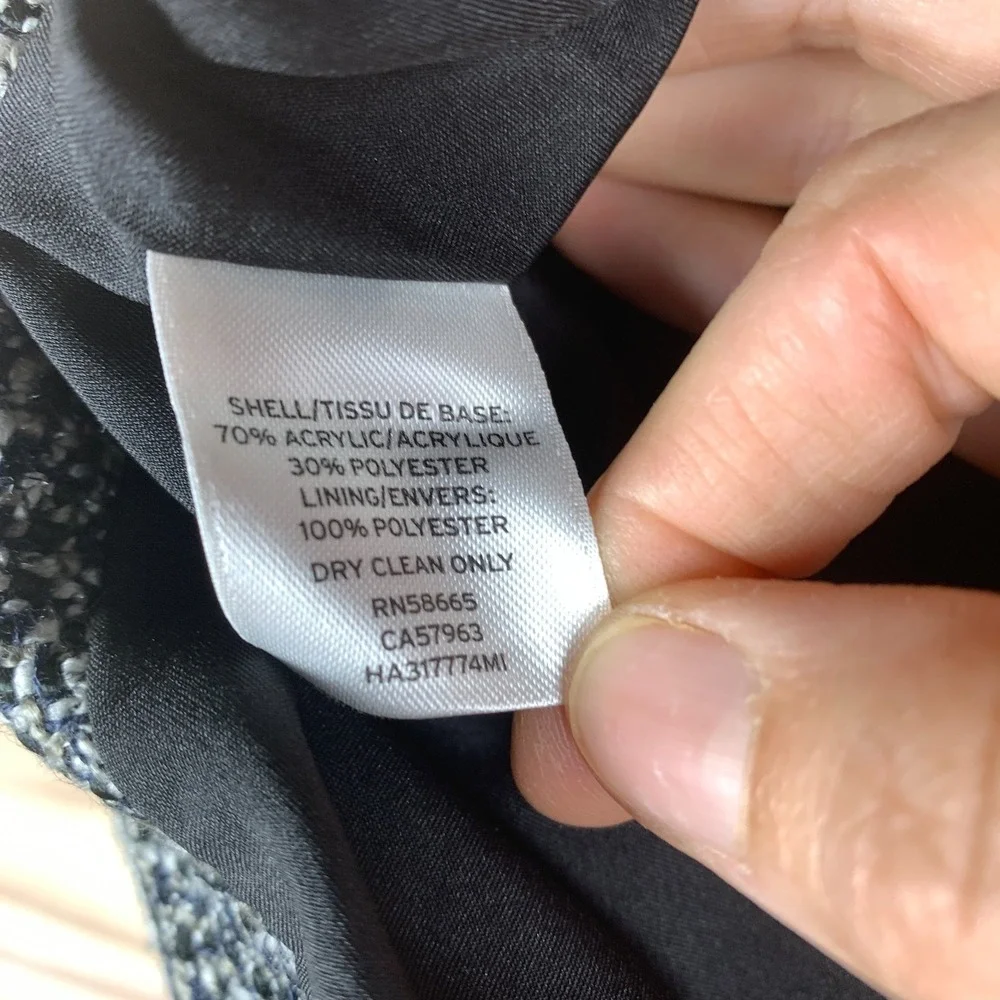 Halogen Tweed Skirt‎ Womens 12 Fray Gray Plaid Twee Career Preppy
